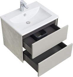 Акватон Мебель для ванной Сохо 60 R галька серая/слэйт – фотография-3